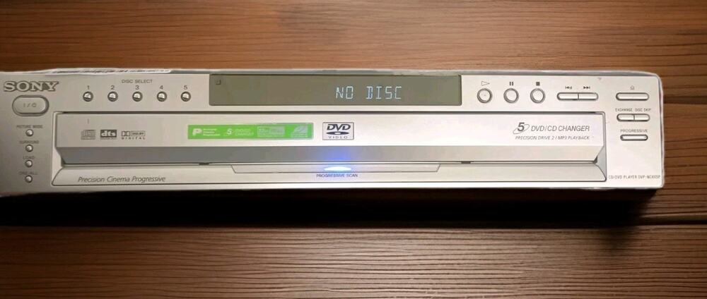 Sony 5-Disc Progressive Scan CD DVD Player DVP-NC665P Silver Tested & Working